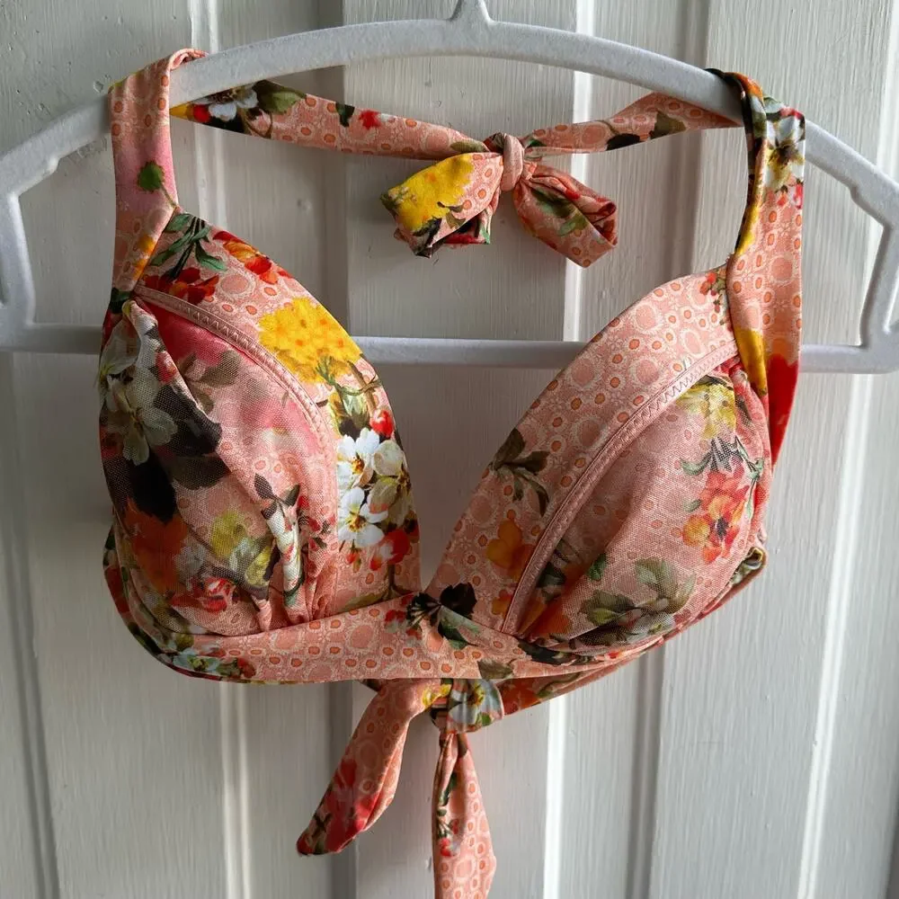 Jets by Jessika Allen Floral 50s Gathered Halter Bikini Top